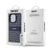 DKNY PU Leather Repeat Pattern Tonal Stripe tok, iPhone 16 Pro Max - kék