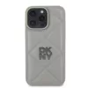 DKNY PU Leather Quilted Stack Logo tok, iPhone 16 Pro - szürke