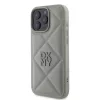 DKNY PU Leather Quilted Stack Logo tok, iPhone 16 Pro - szürke