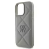 DKNY PU Leather Quilted Stack Logo tok, iPhone 16 Pro - szürke