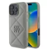 DKNY PU Leather Quilted Stack Logo tok, iPhone 16 Pro Max - szürke