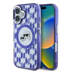   Karl Lagerfeld IML Monogram K&CH Heads MagSafe iPhone 16 tok – lila