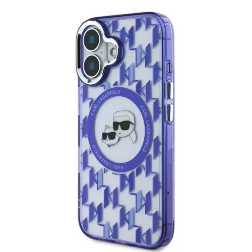 Karl Lagerfeld IML Monogram K&CH Heads MagSafe iPhone 16 tok – lila