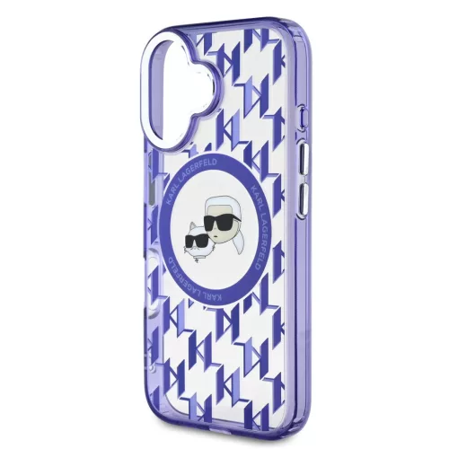 Karl Lagerfeld IML Monogram K&CH Heads MagSafe iPhone 16 tok – lila