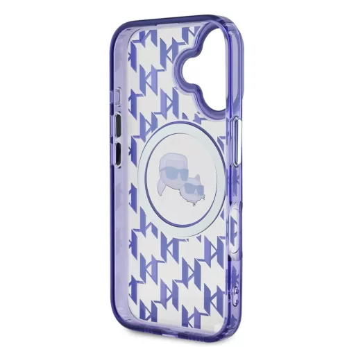 Karl Lagerfeld IML Monogram K&CH Heads MagSafe iPhone 16 tok – lila