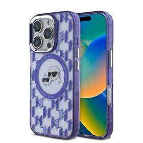   Karl Lagerfeld IML Monogram K&CH Heads MagSafe iPhone 16 Pro tok – lila