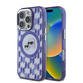  Karl Lagerfeld IML Monogram K&CH Heads MagSafe iPhone 16 Pro Max tok – lila