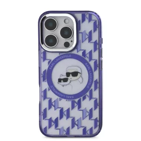   Karl Lagerfeld IML Monogram K&CH Heads MagSafe iPhone 16 Pro Max tok – lila