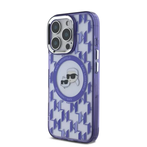 Karl Lagerfeld IML Monogram K&CH Heads MagSafe iPhone 16 Pro Max tok – lila