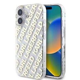   Karl Lagerfeld IML Electroplated Repeated Logo iPhone 16 tok – arany