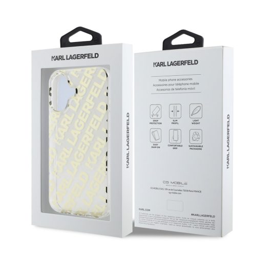 Karl Lagerfeld IML Electroplated Repeated Logo iPhone 16 tok – arany