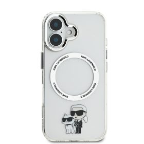   Karl Lagerfeld IML Karl and Choupette MagSafe tok, iPhone 16 Transparent