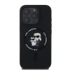 Karl Lagerfeld Liquid Silicone Karl and Choupette MagSafe tok, iPhone 16 Pro - fekete