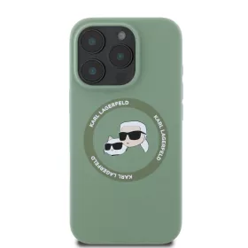   Karl Lagerfeld Liquid Silicone K&CH Heads MagSafe tok, iPhone 16 Pro Kaki