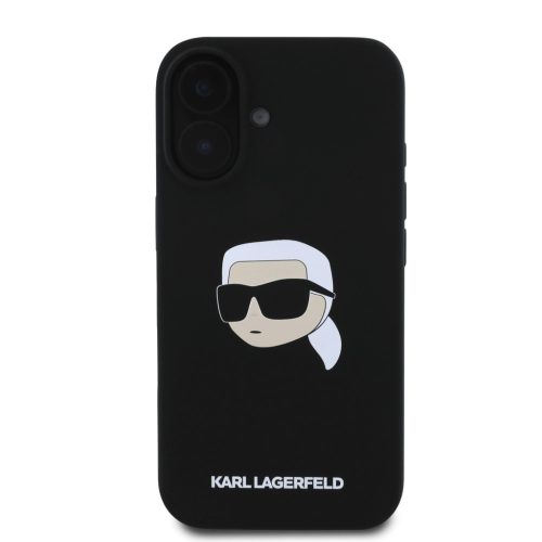 Karl Lagerfeld Liquid Silicone Karl Head MagSafe iPhone 16 tok – fekete