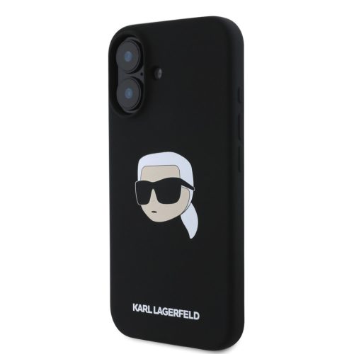 Karl Lagerfeld Liquid Silicone Karl Head MagSafe iPhone 16 tok – fekete