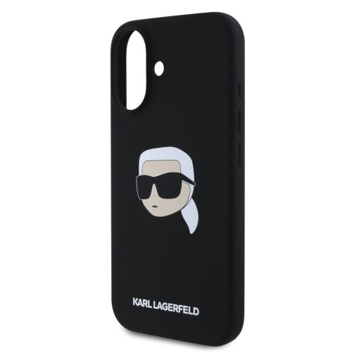 Karl Lagerfeld Liquid Silicone Karl Head MagSafe iPhone 16 tok – fekete