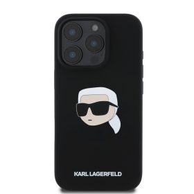   Karl Lagerfeld Liquid Silicone Karl Head MagSafe iPhone 16 Pro tok – fekete