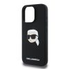 Karl Lagerfeld Liquid Silicone Karl Head MagSafe iPhone 16 Pro tok – fekete