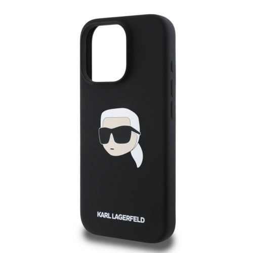 Karl Lagerfeld Liquid Silicone Karl Head MagSafe iPhone 16 Pro tok – fekete