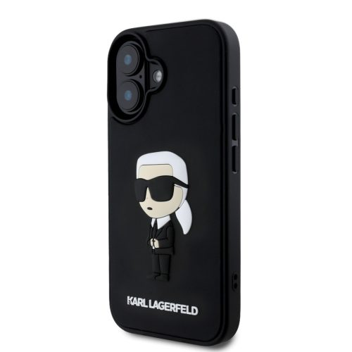Karl Lagerfeld 3D Rubber Ikonik iPhone 16 tok – fekete