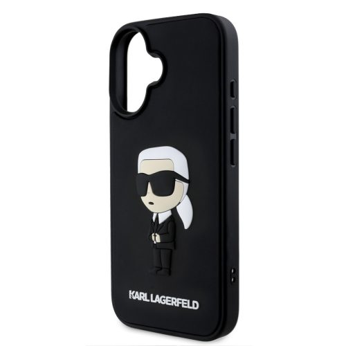 Karl Lagerfeld 3D Rubber Ikonik iPhone 16 tok – fekete