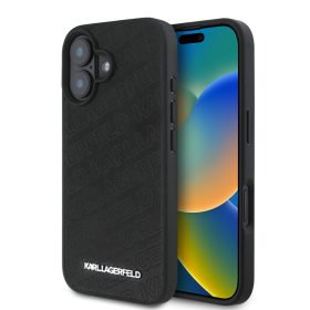 Karl Lagerfeld PU Quilted Pattern iPhone 16 tok – fekete
