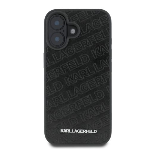 Karl Lagerfeld PU Quilted Pattern iPhone 16 tok – fekete