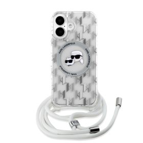   Karl Lagerfeld IML Monogram Crossbody K&CH Heads MagSafe tok, iPhone 16 Transparent