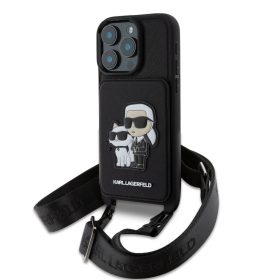   Karl Lagerfeld Saffiano Crossbody iPhone 16 Pro tok – fekete