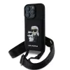 Karl Lagerfeld Saffiano Crossbody Popruh Karl And Choupette tok, iPhone 16 Pro Max - fekete -
