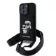 Karl Lagerfeld Saffiano Crossbody Popruh Karl And Choupette tok, iPhone 16 Pro Max - fekete -