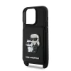 Karl Lagerfeld Saffiano Crossbody Popruh Karl And Choupette tok, iPhone 16 Pro Max - fekete -