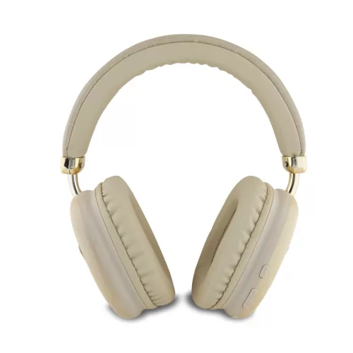 Guess Saffiano PU Leather Triangle Logo Wireless Headphone Gold - arany