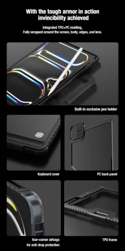 Nillkin Bumper GO Keyboard Case (Backlit Version) pro iPad Pro 13 2024 Black