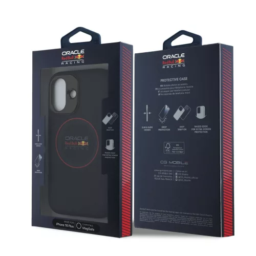 Red Bull PC/TPU Red Ring MagSafe tok, iPhone 16 Plus - sötétkék