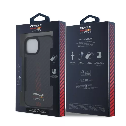 Red Bull Carbon Powerbar MagSafe tok, iPhone 15 - fekete