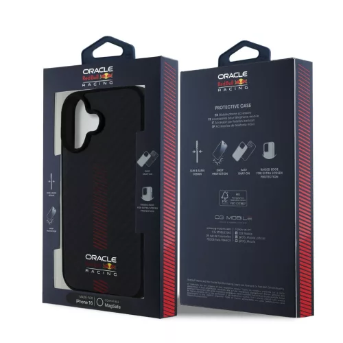Red Bull Carbon Powerbar MagSafe tok, iPhone 16 - fekete