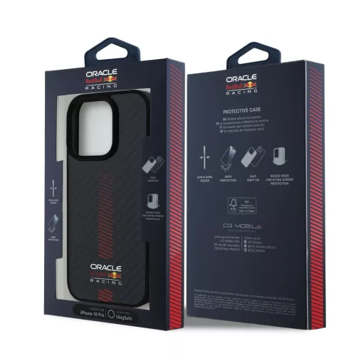 Red Bull Carbon Powerbar MagSafe tok, iPhone 16 Pro - fekete