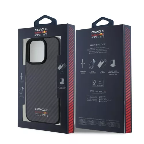 Red Bull Carbon Shiny Logo MagSafe tok, iPhone 16 Pro Max - fekete