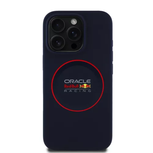 Red Bull Silicone Red Ring MagSafe tok, iPhone 15 Pro - sötétkék