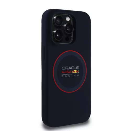 Red Bull Silicone Red Ring MagSafe tok, iPhone 15 Pro - sötétkék