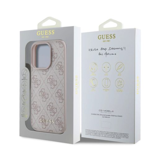 Guess 4G Charm iPhone 16 Pro tok – rózsaszín