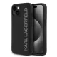 Karl Lagerfeld 3D Rubber Glitter Logo tok, iPhone 15 Pro Max - fekete