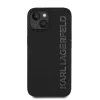 Karl Lagerfeld 3D Rubber Glitter Logo tok, iPhone 15 - fekete