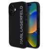 Karl Lagerfeld 3D Rubber Glitter Logo tok, iPhone 16 - fekete