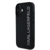 Karl Lagerfeld 3D Rubber Glitter Logo tok, iPhone 16 - fekete