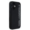 Karl Lagerfeld 3D Rubber Glitter Logo tok, iPhone 16 - fekete