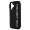 Karl Lagerfeld 3D Rubber Glitter Logo tok, iPhone 16 - fekete