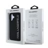 Karl Lagerfeld 3D Rubber Glitter Logo tok, iPhone 16 - fekete